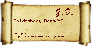Goldemberg Dezső névjegykártya